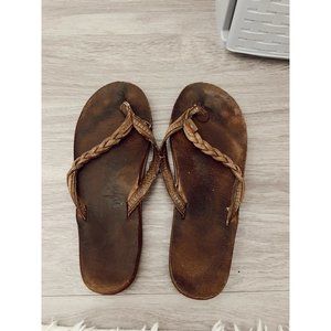 Rainbow flip flops